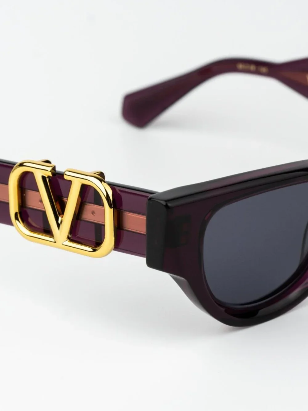 Valentino Women Sunglasses Crystal Purple Grey Cat Eye V - DUE VLS-103D-50